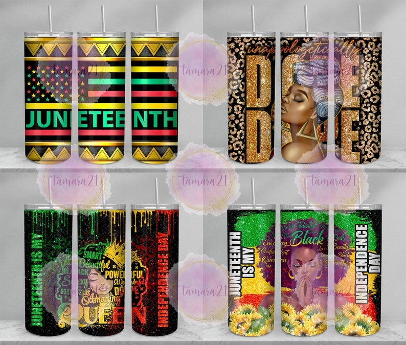 100+ Designs Juneteenth Tumbler Bundle Sublimation PNG, African Woman Tumbler Wrap PNG, Black Women 20 Oz Tumbler Wrap Digital Download