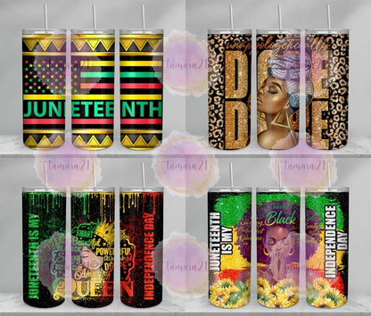 100+ Designs Juneteenth Tumbler Bundle Sublimation PNG, African Woman Tumbler Wrap PNG, Black Women 20 Oz Tumbler Wrap Digital Download