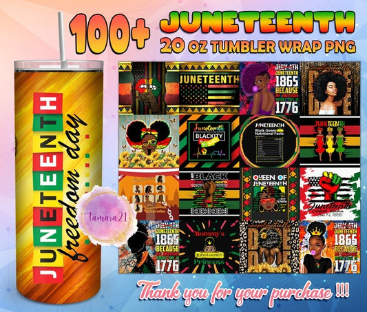 100+ Designs Juneteenth Tumbler Bundle Sublimation PNG, African Woman Tumbler Wrap PNG, Black Women 20 Oz Tumbler Wrap Digital Download