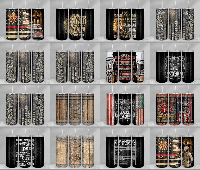 100+ Files Design Father's Day Tumbler Bundle Sublimation PNG, Dad Life Tumbler Wrap PNG, Best Dad Ever 20 Oz Tumbler Wrap Digital Download