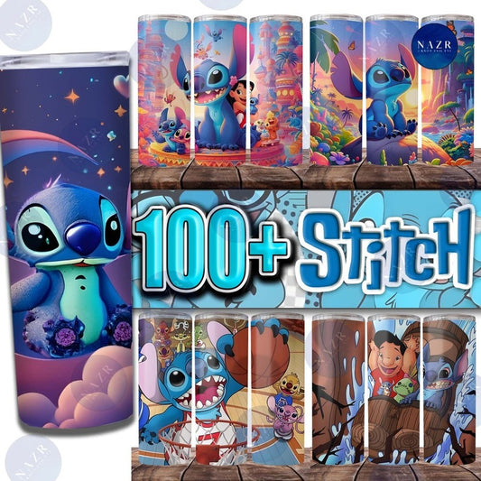 100+ Stitch Tumbler Bundle, Cartoon Character Bundle Digital Design, Stitch Tumbler 20oz Skinny Sublimation, Instant Download