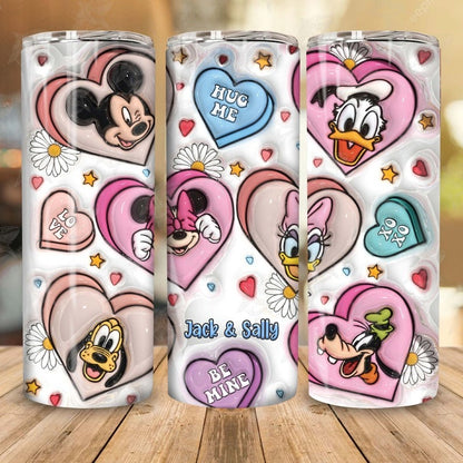 10 CUSTOM 3D Cartoon Valentine Tumbler Design PNG, 3D Inflated Valentine Tumbler Wraps, Nightmare Couple 20oz Tumbler, Digital Download