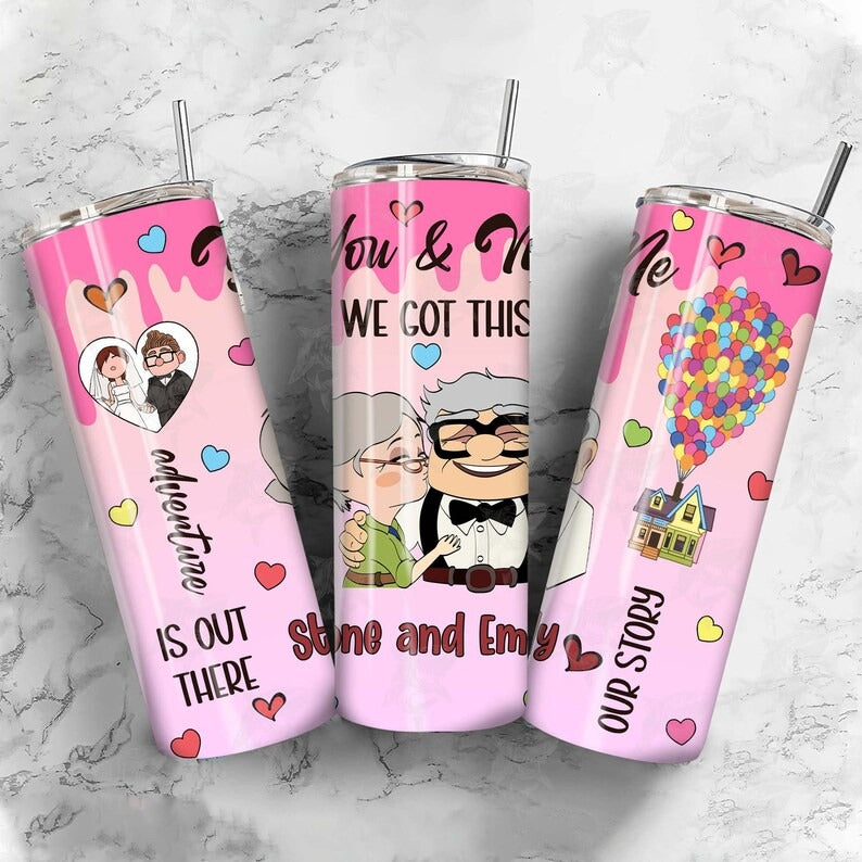 10 CUSTOM Cartoon Valentine Tumbler Design PNG, Glitter Valentine Tumbler Wraps, Nightmare Couple 20oz Tumbler, Digital Download