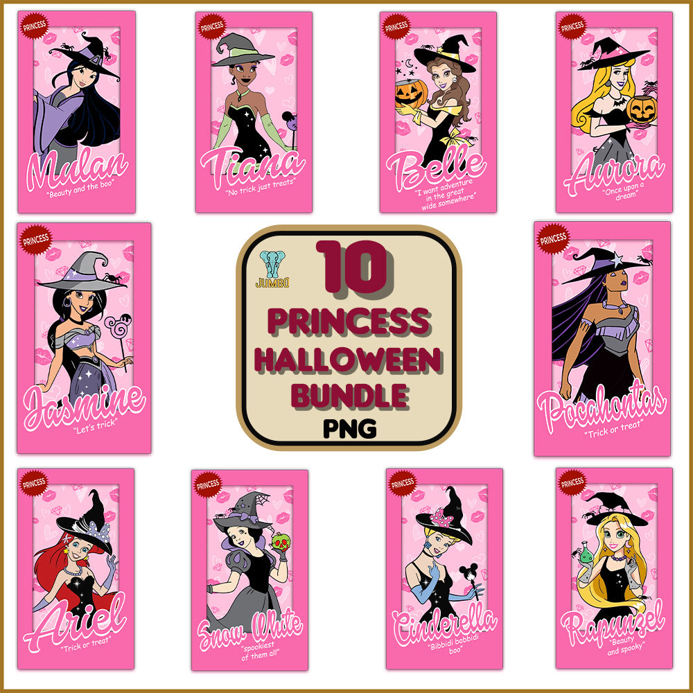 10PrincessHalloweenPngBundle