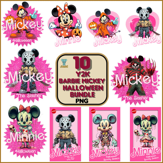 10Y2kBarbieMickeyHalloweenPngBundle