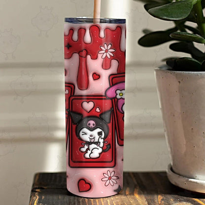 10+ 3D Inflated Cute Caties Tumbler Designs Bundle, Pink Cat 20oz Skinny Straight & Tapered Designs, Digital Download