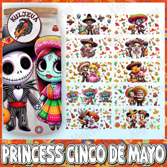 10+ Cartoon Cinco De Mayo Png 16oz Glass Can, Cinco De Mayo Png, Mexican png, Mouse Character Movie Png 16oz, Chingona Png, Digital download