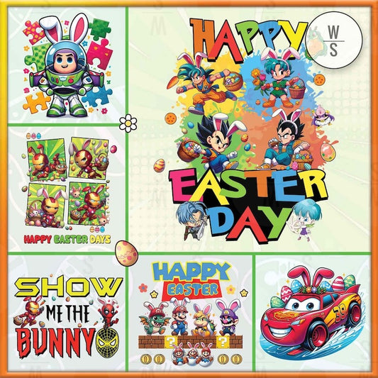 10+ Cartoon Easter Character Png Bundle, Cartoon Easter Day Png, Spring Easter Png, Happy Easter Day Png, Digital Download