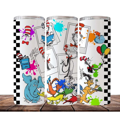 10+ Dr Seuss Tumbler PNG Bundle, 20 oz Skinny Tumbler Sublimation Design, Read Across America Tumbler Wrap, Teacher Life, Digital Download