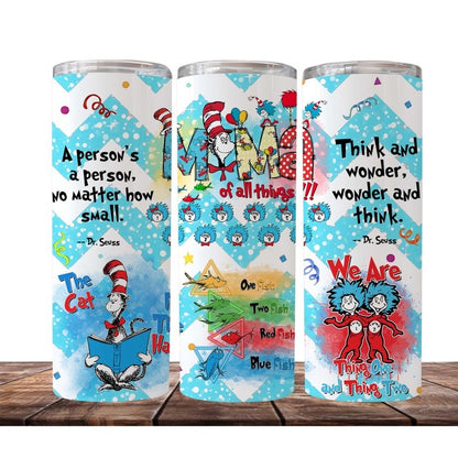 10+ Dr Seuss Tumbler PNG Bundle, 20 oz Skinny Tumbler Sublimation Design, Read Across America Tumbler Wrap, Teacher Life, Digital Download