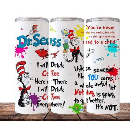 10+ Dr Seuss Tumbler PNG Bundle, 20 oz Skinny Tumbler Sublimation Design, Read Across America Tumbler Wrap, Teacher Life, Digital Download