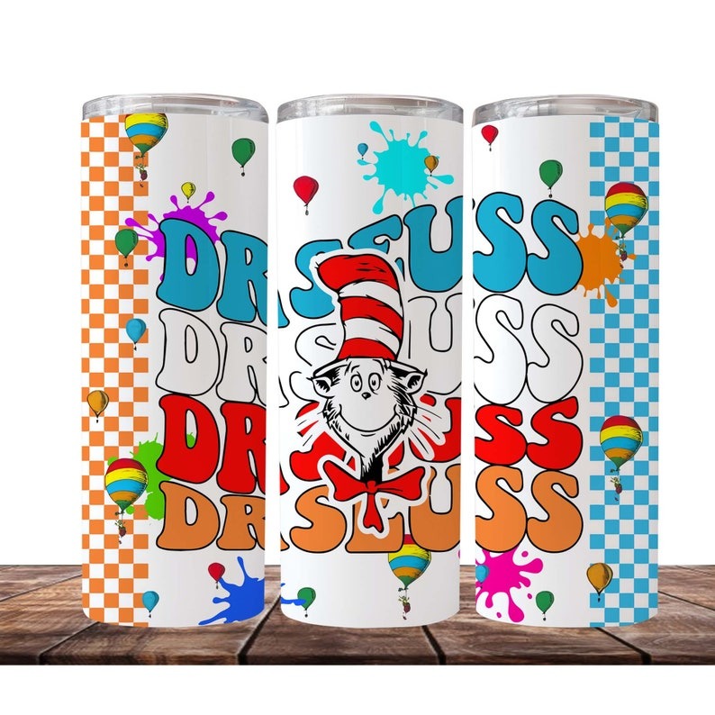 10+ Dr Seuss Tumbler PNG Bundle, 20 oz Skinny Tumbler Sublimation Design, Read Across America Tumbler Wrap, Teacher Life, Digital Download