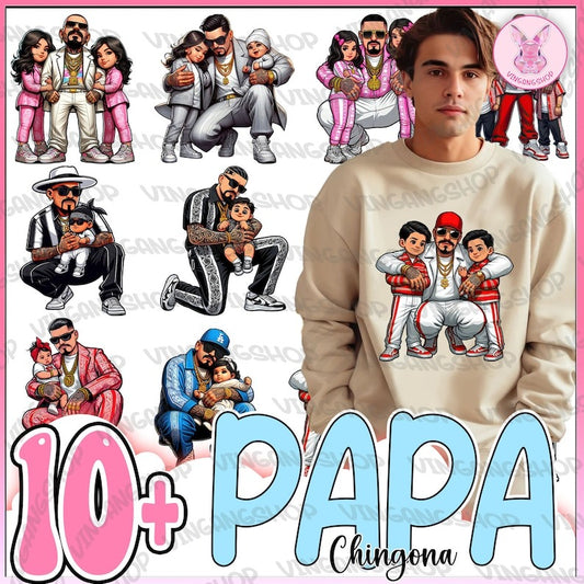 10+ Papa Chingona Chicana Papa Png Bundle, Happy Father’s Day Png, Funny Latina Dad Sayings, Mamacita Needs A Margarita, Instant Download