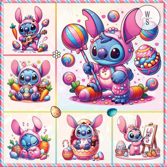 10+ Pink Cartoon Stitch PNG Bundle, Cartoon Easter Png, Stitch Easter Png, Happy Easter Day Png, Funny Easter Png, Digital Download