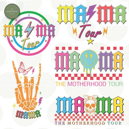 10+ The Motherhood Tour PNG Bundle, Some Days I Rock It PNG, Mama Lighting Bold Full Png Wrap, Gift For Mom Png, Digital Download