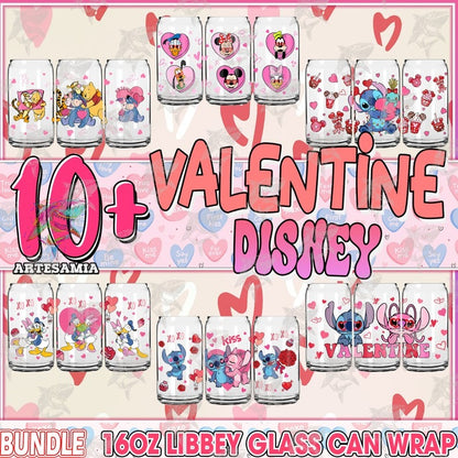 10+ Valentine 16oz Libbey Can Cartoon Png, Character 16oz Glass Can Wrap, Mouse And Friends 16oz Libbey Can Glass, Digital Download.1