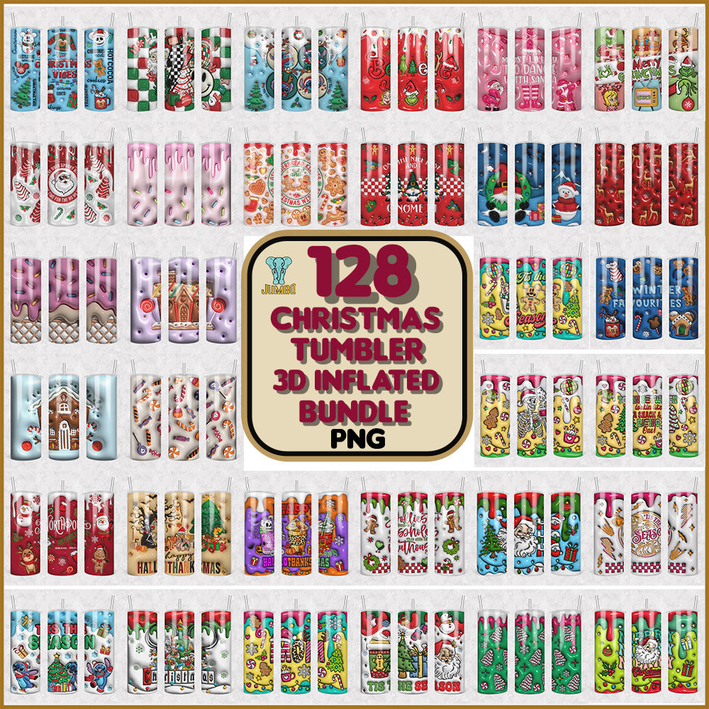 128ChristmasTumbler3DInflatedPngBundle