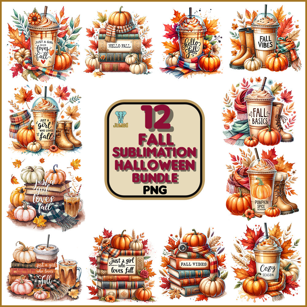 12FallSublimationHalloweenPngBundle