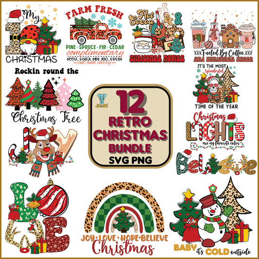 12RetroSublimationChristmasSvgBundle