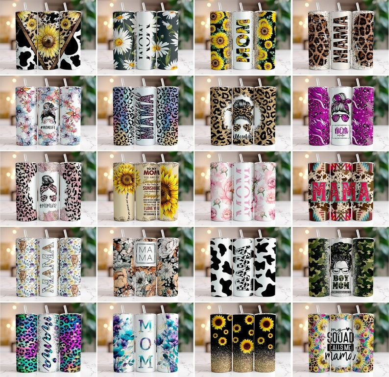 140 Mega Bundle Tumbler Wraps for 20 oz Sublimation Tumbler Bundle for Women, Floral Tumbler Cowhide Leopard Glitter Mothers Day Png