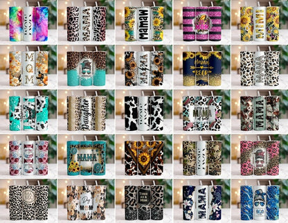 140 Mega Bundle Tumbler Wraps for 20 oz Sublimation Tumbler Bundle for Women, Floral Tumbler Cowhide Leopard Glitter Mothers Day Png