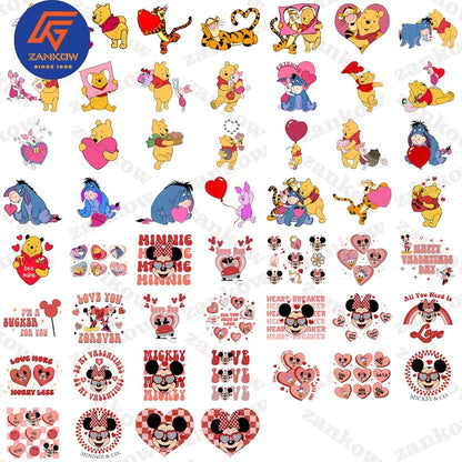 150 Cartoon Valentine Png Bundle, Valentine Mouse Story Png Bundle, Be My Valentine Png, Mouse And Friend Character Movie Png