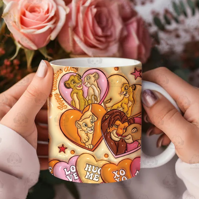 15+ 3D Inflated Valentine Cartoon 11oz Mug Wrap Bundle, Puff Valentine Sweet Heart Mug Wrap Design, Happy Valentine Day 11oz Mug Wrap.1