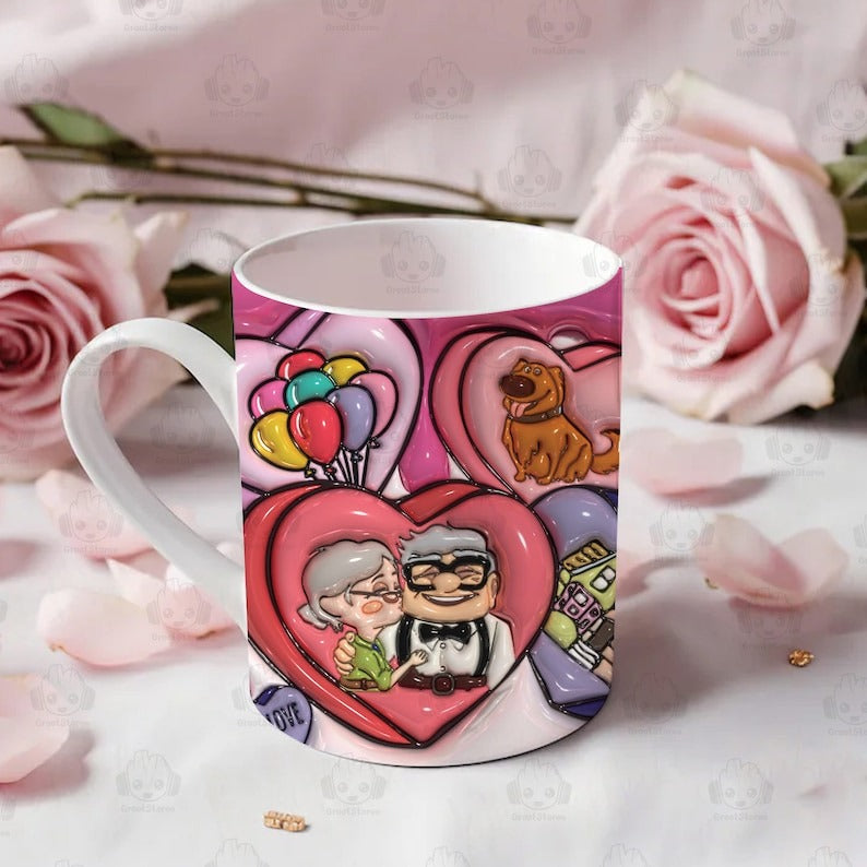 15+ 3D Inflated Valentine Cartoon 11oz Mug Wrap Bundle, Puff Valentine Sweet Heart Mug Wrap Design, Happy Valentine Day 11oz Mug Wrap.1