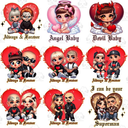 15+ Always and Forever Chicano Png Bundle, Spanish Always and Forever Couple Png, Valentines Day Png, Old School Cholo Couple Png