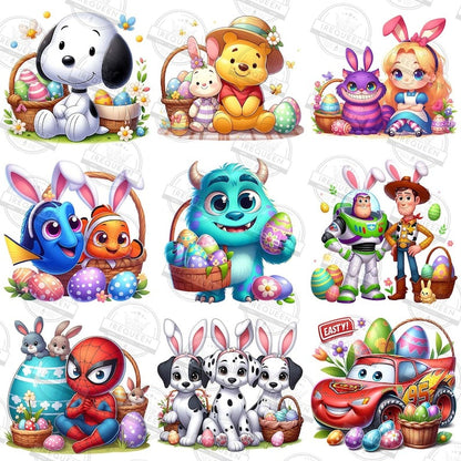 15+ Cartoon Easter Character PNG Bundle, Spring Easter Monster Png, Happy Easter Day Png, Superhero Easter, Pika Easter Egg, Digital File