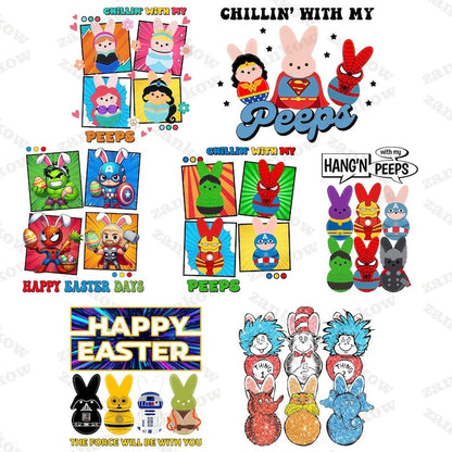 15+ Chilling With My Peeps Bundle Png, Easter Cartoon PNG, Cute Easter Shirt Design Png, Happy Easter Png, Easter Girl Shirt Png File