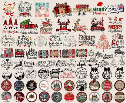 160+Christmas Bundle Png Digital Files, Merry Christmas Png Instant Download, Santa Claus, Reindeer Sublimation Designs, Png Bundle Download - Jumbosvg