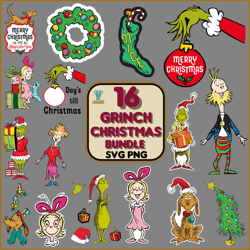 16GrinchChristmasSvgBundle