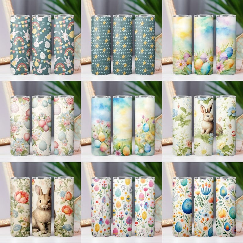 170+ Easter Tumbler Wrap Bundle, 20oz Skinny Easter Tumbler PNG Easter Eggs Sublimation Designs, Easter Bunny Tumbler Wrap, Digital Download