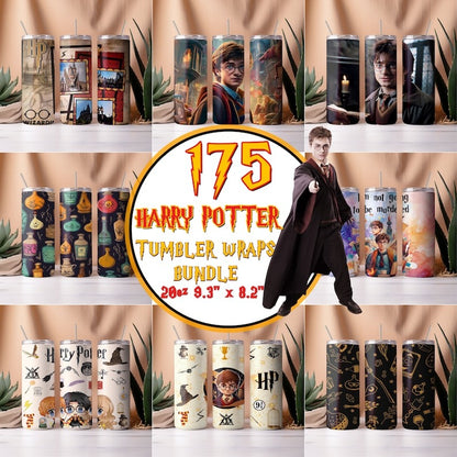 175 Harry Tumbler Wrap Bundle, Harry Magic Tumbler, 20 oz Potter Tumbler PNG Image Sublimation, HP Wizard Tumbler, Cartoon Wrap Design - Jumbosvg