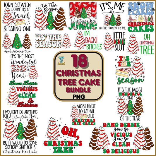 18ChristmasTreeCakePngBundle