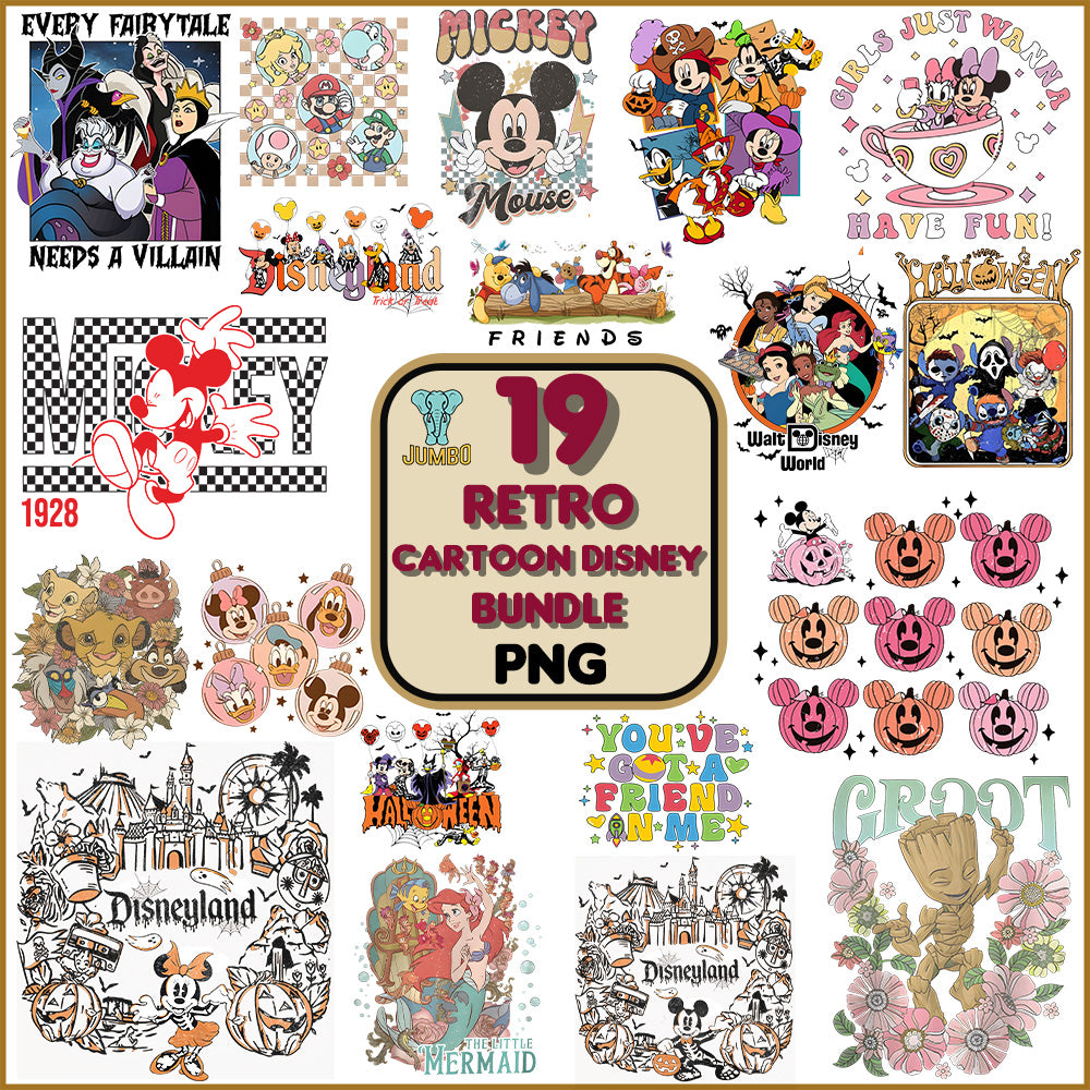 19RetroCartoonDisneyPngBundle