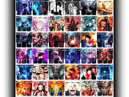 2000+ Anime & Cartoon Premium Bundle, Anime Tumbler Wraps, Skinny Tumbler, 300 DPI PNG Download