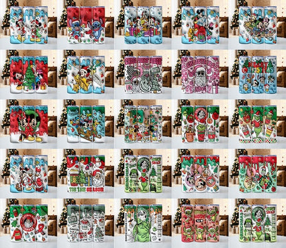 200+ 2D 3D Christmas Tumbler Sublimation Designs, 20oz Skinny Tumbler Bundle Wrap, Cartoon Funny Christmas Design Tumbler PNG Bundle Digital - Jumbosvg