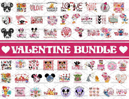 200+ Mega Bundle Valentine Designs, Happy Valentine Png, Conversation Hearts, Pink Happy Valentine's Day Png, Magical Heart Valentines Png.1