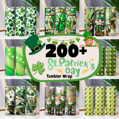 200 + St Patricks Tumbler Wrap Designs Bundle, Shamrock Tumbler PNG, St Patricks Sublimation Designs, St Patricks Tumbler Wrap PNG