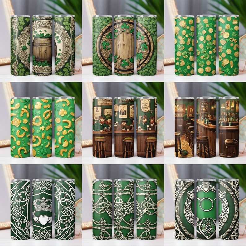 200 + St Patricks Tumbler Wrap Designs Bundle, Shamrock Tumbler PNG, St Patricks Sublimation Designs, St Patricks Tumbler Wrap PNG