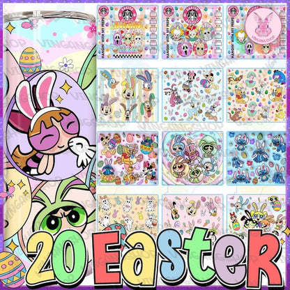 20 Anime Happy Easter Day 20oz Skinny Tumbler Wrap PNG, Horror Killers 20oz Skinny Tumbler Wrap Png, Bunny Easter Tumbler, Instant Download