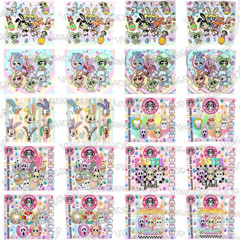 20 Anime Happy Easter Day 20oz Skinny Tumbler Wrap PNG, Horror Killers 20oz Skinny Tumbler Wrap Png, Bunny Easter Tumbler, Instant Download