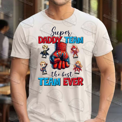 20 Custom Cartoon Super Dad Team Png Bundle , The Best Team Ever Bundle, Dad And Baby Fist Bump Png, Father's Day Png, Digital File