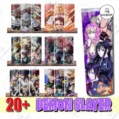 20+ Anime Tumbler Bundle Wrap, Anime 20 Oz Skinny Tumbler & Straight Png, Demon Slayer Bundle Tumbler Png Wrap Designs, Instant Download