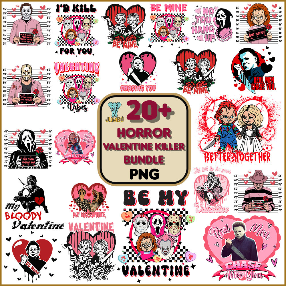 20+HorrorValentineKillerPngBundle