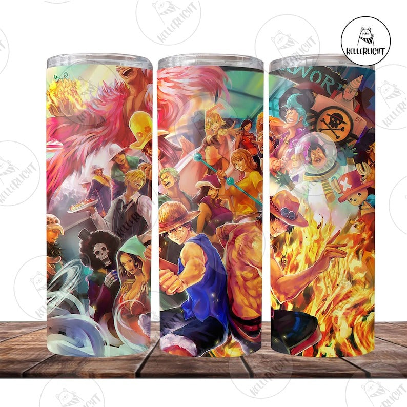 20+ One Piece Tumbler Png, Movie Character Tumbler Digital Design, Luffy Skinny Tumbler 20oz Design