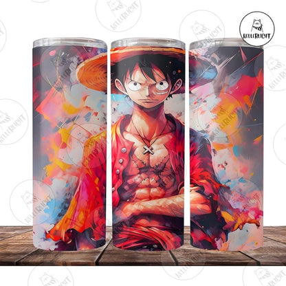 20+ One Piece Tumbler Png, Movie Character Tumbler Digital Design, Luffy Skinny Tumbler 20oz Design