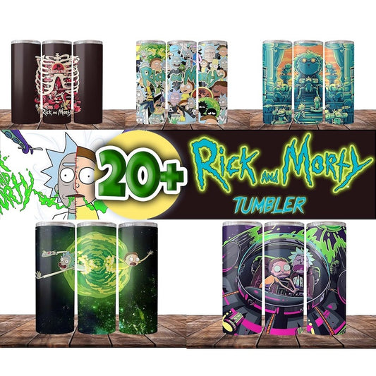 20+ Rick And Morty Tumbler Bundle, Cartoon Tumbler 20oz Skinny Sublimation, Rick And Morty Bundle Digital Design, PNG Instant Download